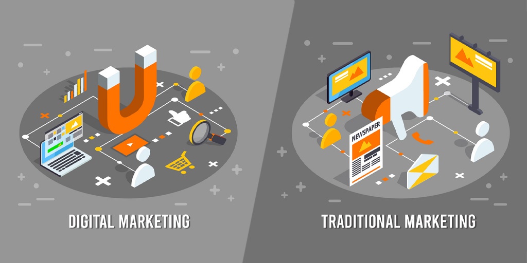 difference between digital marketing and traditional marketing